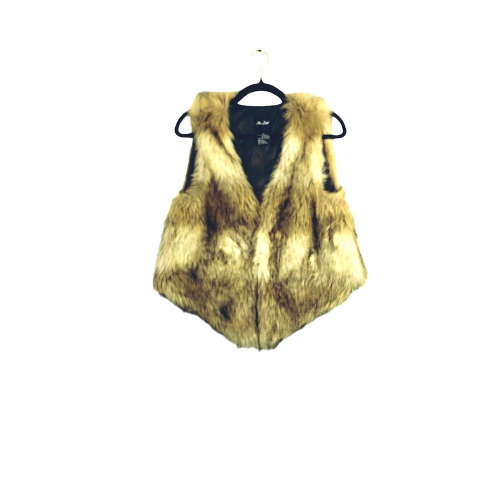 Me Jane Vest Women's M Faux Fur Lined Avant Garde Funky Retro Cave Girl Twee